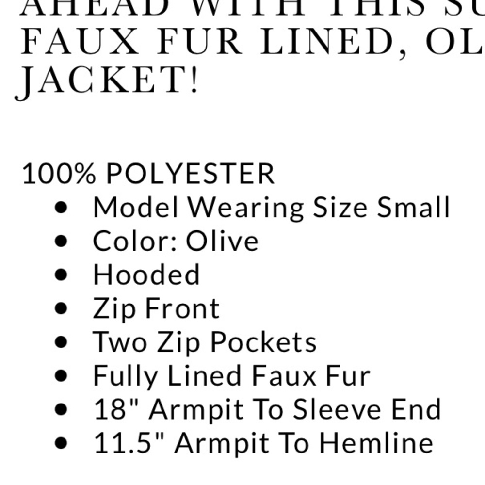 Faux fur Olive jacket - Picture 5 of 7
